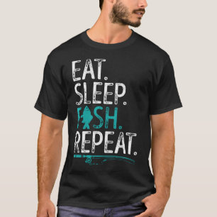 Camiseta Comer Dormir Peixe Repetir Rapazes Pescadores