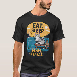 Camiseta Comer. Dormir. Pescar. Repetir.