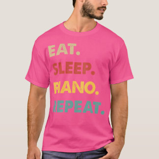 Camiseta Comer Dormir Piano Repetir Amante de Piano Diverti