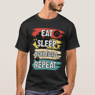 Camiseta Comer Dormir Pickleball Repetir Retro Vintage 6