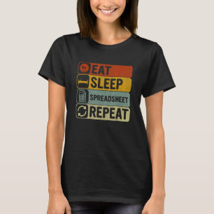Camiseta Comer Dormir Planilha Repetir Retro 60s 70s  Espal