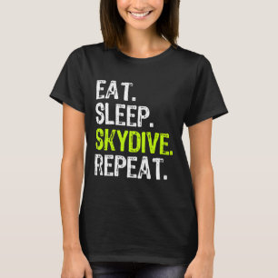 Camiseta Comer Dormir Pular de Paraquedas Paraquedismo Pres
