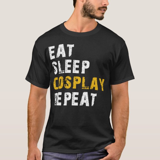 Camiseta comer dormir repetir (Frente)