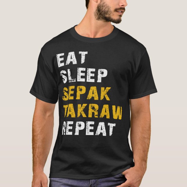 Camiseta comer dormir Sepak takraw (Frente)