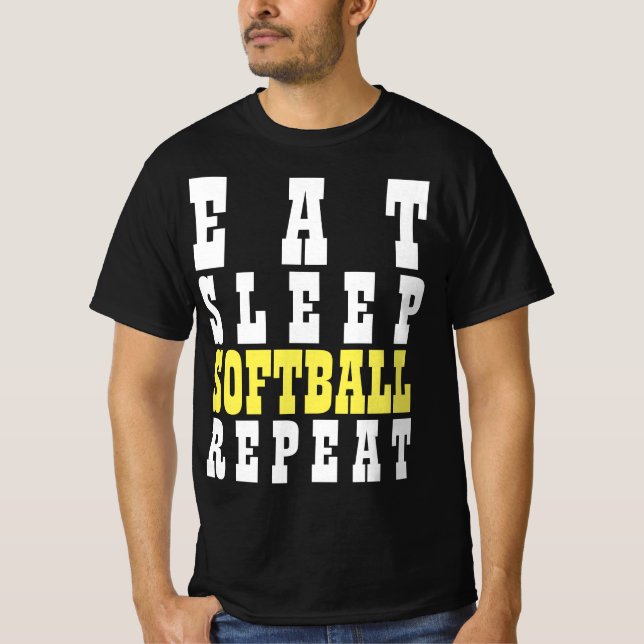 CAMISETA COMER DORMIR SOFTBOL REPETIR (Frente)