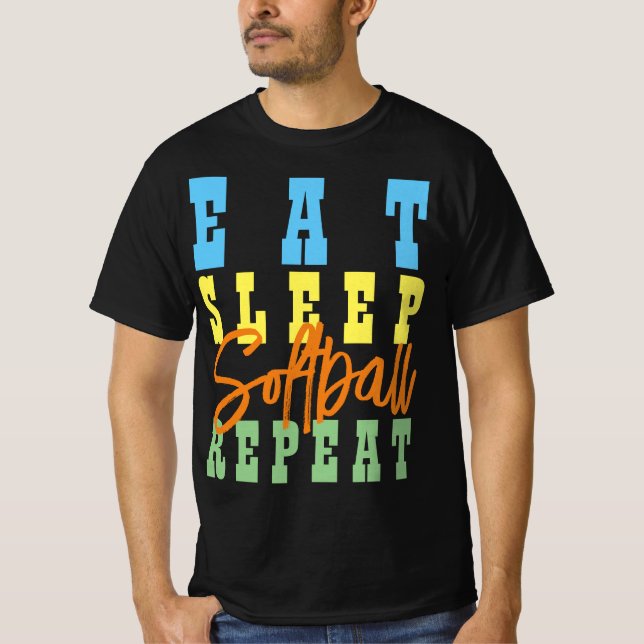 CAMISETA COMER DORMIR SOFTBOL REPETIR (Frente)