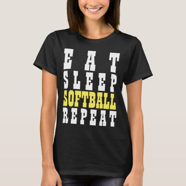 CAMISETA COMER DORMIR SOFTBOL REPETIR (Frente)