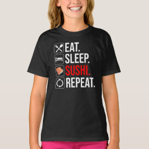 Camiseta Comer. Dormir. Sushi. Repetir