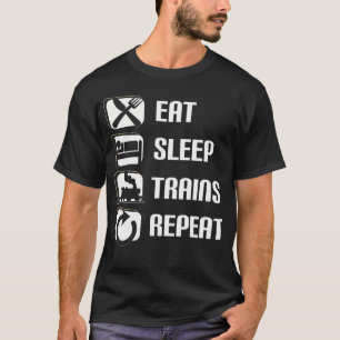 Camiseta Comer Dormir Trens Repetir Divertido