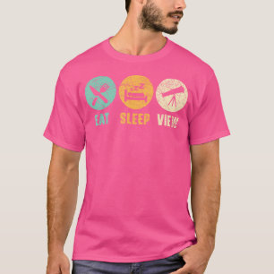 Camiseta Comer Dormir Ver Telescópio Astrônomo Astronomia