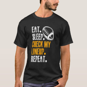 Camiseta Comer Dormir Verificar Minha Escalação Repetir Vid