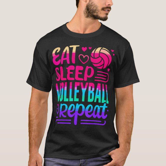 Camiseta Comer Dormir Volei Repetir Volei (Frente)