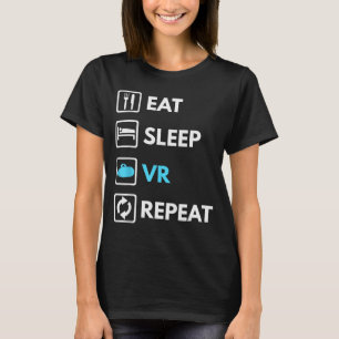 Camiseta Comer Dormir Vr Repetir Divertido Vr Jogador Rapaz