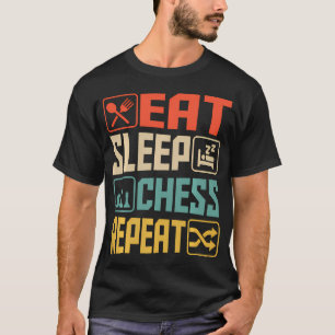 Camiseta Comer Dormir Xadrez Repetir