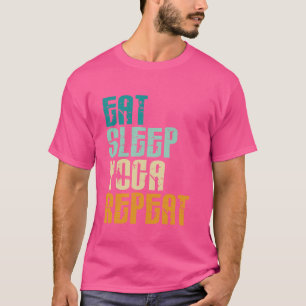Camiseta Comer Dormir Yoga Repetir Namaste Meditação Zen Tr