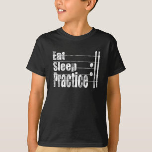 Camiseta Comer exercícios de sono repetir presente musical