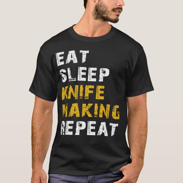 Camiseta comer fazer de faca de dormir (Frente)