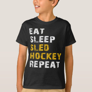 Camiseta comer hóquei em trenó repetir