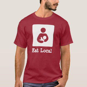 Camiseta Comer Ícone De Aleitamento/Enfermagem Local