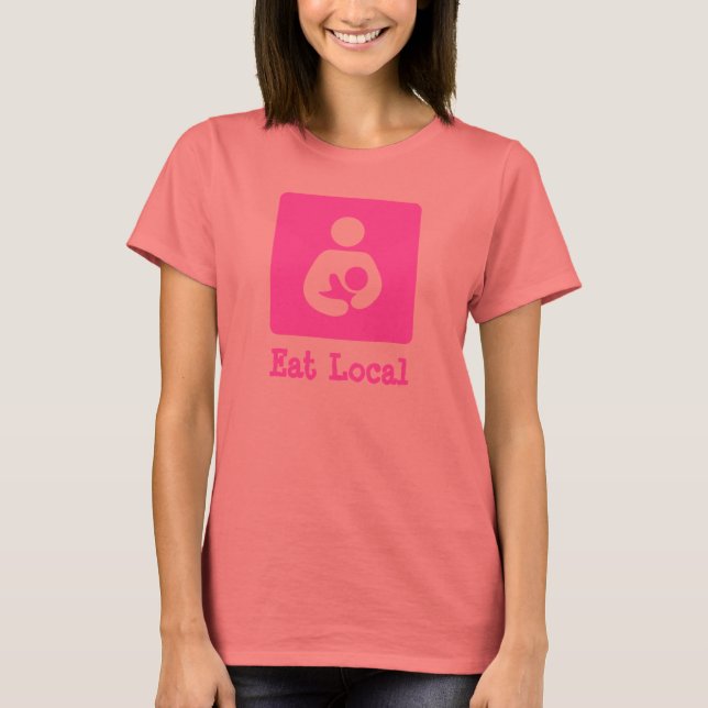 Camiseta Comer Ícone De Aleitamento/Enfermagem Local (Frente)