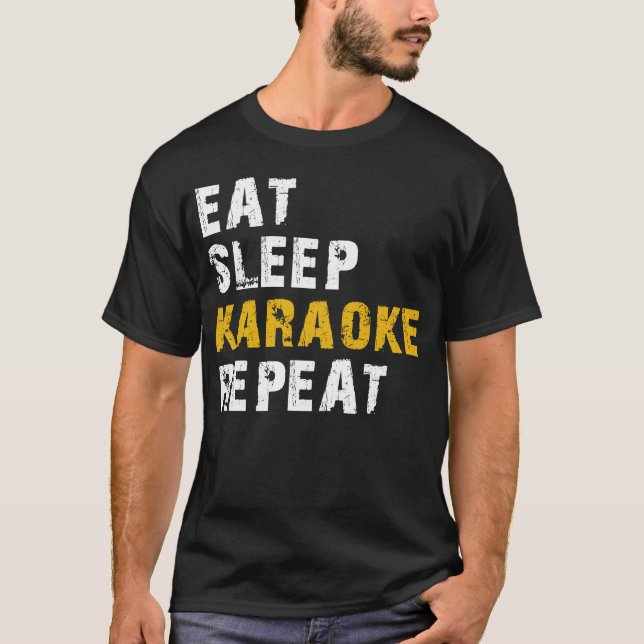 Camiseta comer karaoke dormir (Frente)
