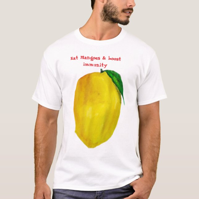 Camiseta Comer mangas aumenta a imunidade (Frente)