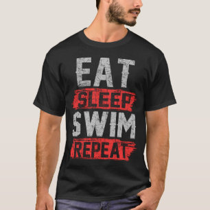Camiseta comer natação de dormir repetir