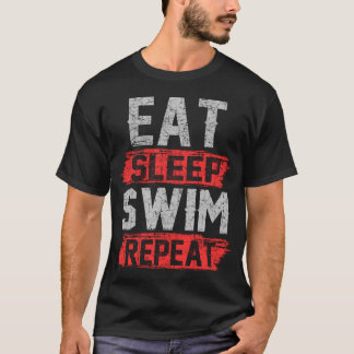 Camiseta comer natação de dormir repetir