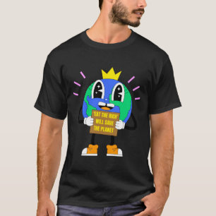 Camiseta Comer os ricos salvará o planeta terra protesto
