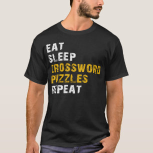 Camiseta comer palavras cruzadas quebra-cabeça repetir