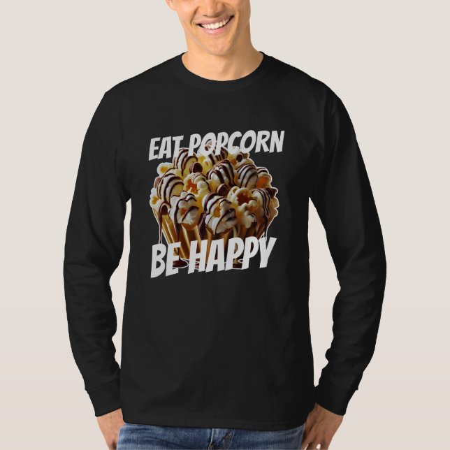 Camiseta comer pipoca ser feliz (Frente)