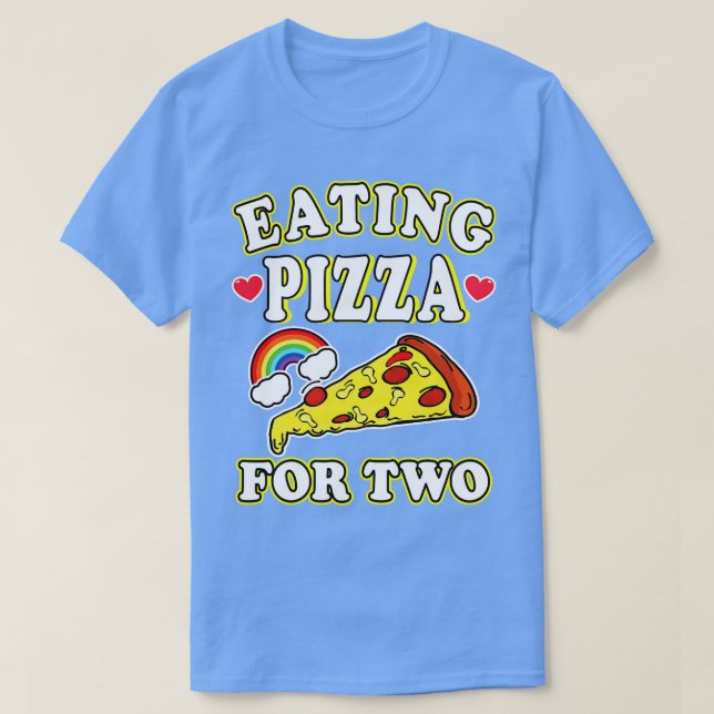 Camiseta Comer Pizza Para Dois (Frente do Design)