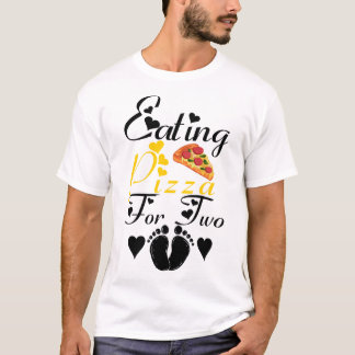 Camiseta Comer Pizza Para Dois Anúncios Engraçados De Gravi