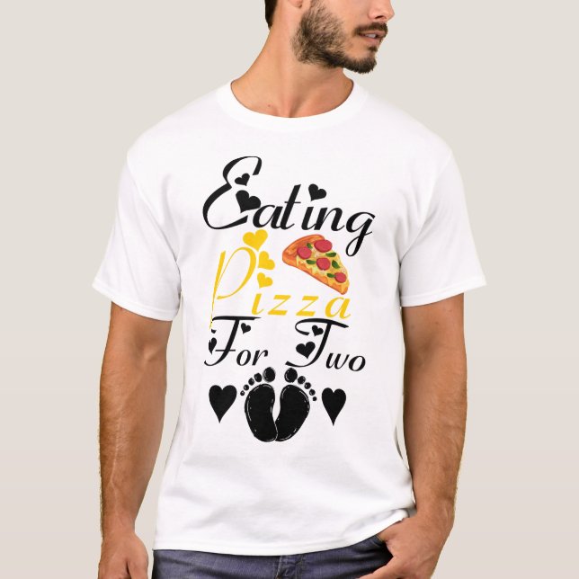 Camiseta Comer Pizza Para Dois Anúncios Engraçados De Gravi (Frente)