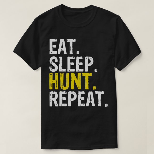 Camiseta Comer Presente De Caça De Caça Repetida De Caça De (Frente do Design)