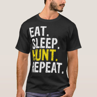 Camiseta Comer Presente De Caça De Caça Repetida De Caça De