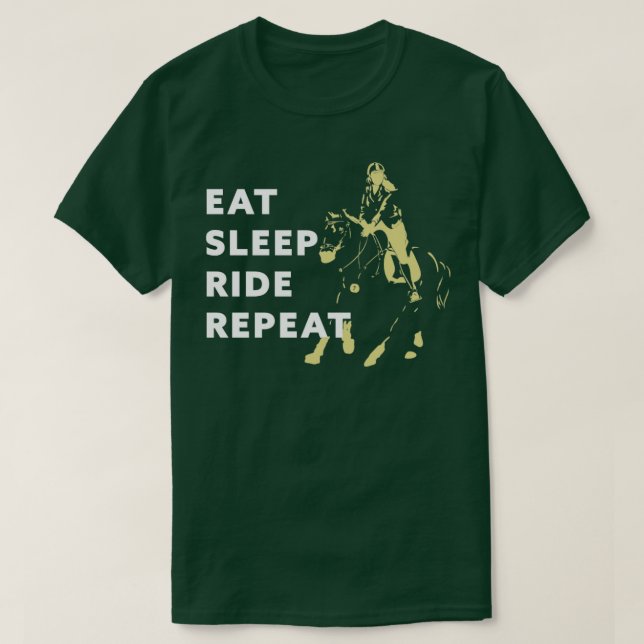 Camiseta Comer Presente De Pônea De Corrida Repetitiva Com  (Frente do Design)