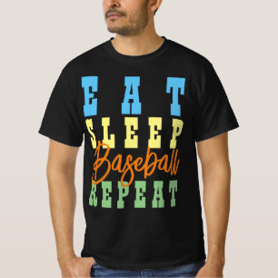 CAMISETA COMER REPETIÇÃO DE BASEBALL DE SONO