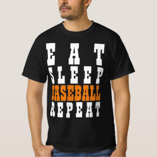 CAMISETA COMER REPETIÇÃO DE BASEBALL DE SONO