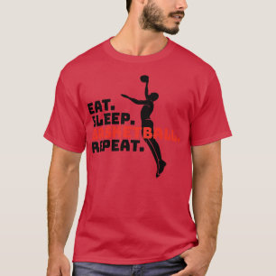 CAMISETA COMER REPETIÇÃO DE BASQUETEBOL DE SONO