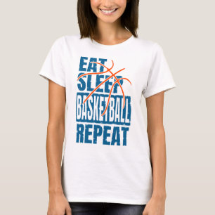 CAMISETA COMER REPETIÇÃO DE BASQUETEBOL DE SONO