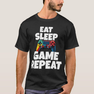 CAMISETA COMER REPETIÇÃO DO JOGO DE SONO