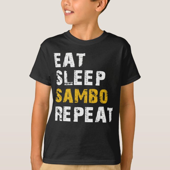 Camiseta comer sambo de dormir repetir (Frente)