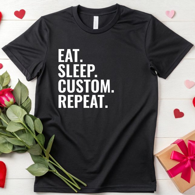 Camiseta Comer Sleep Repetir Jumper de Jogo de Nome Persona (Criador carregado)