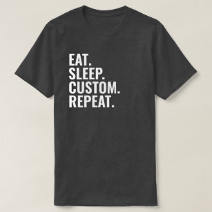 Camiseta Comer Sleep Repetir Jumper de Jogo de Nome Persona