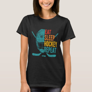 Camiseta Comer Sono Hóquei Repetir Hóquei Diversão Hóquei n