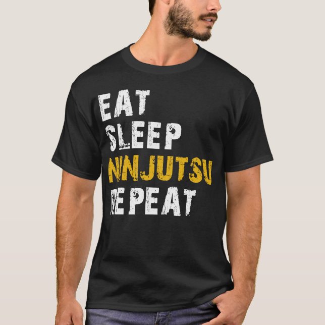 Camiseta comer sono ninjutsu repetir (Frente)