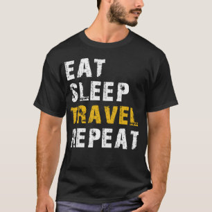 Camiseta comer viagem de dormir