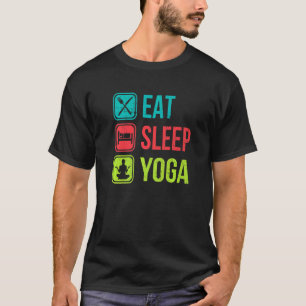 Camiseta comer yoga meditação yoga
