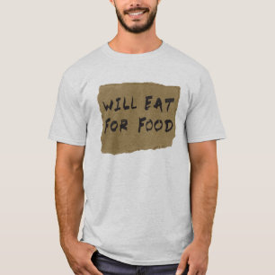Camiseta Comerá para o sinal do cartão da comida